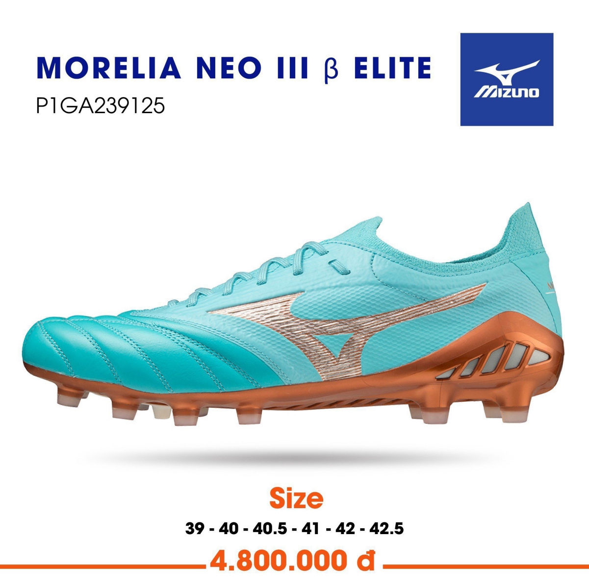 Mizuno Morelia Neo 3 Beta Elite FG - Giày đá banh sân cỏ tự nhiên Mizuno chính hãng giá tốt - Azzurro