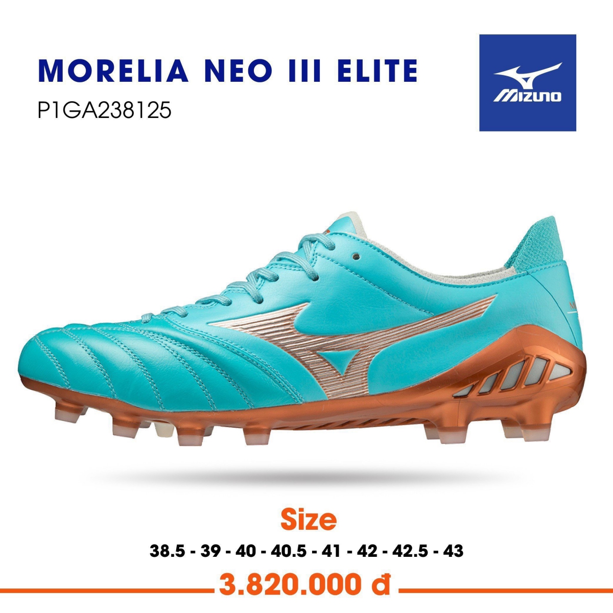 Mizuno Morelia Neo 3 Elite FG - Giày đá banh sân cỏ tự nhiên Mizuno chính hãng giá tốt - Azzurro
